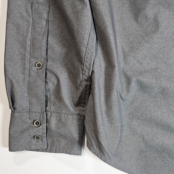 prAna Shirt Mens Large Gray Long Sleeve Button Down Outdoor Travel Hiking Tech - Picture 7 of 8